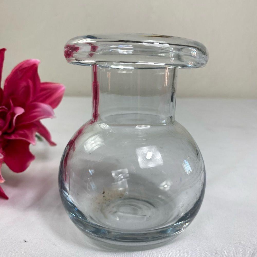 Vintage Clear Glass Hyacinth/Bud vase hand blown Holland